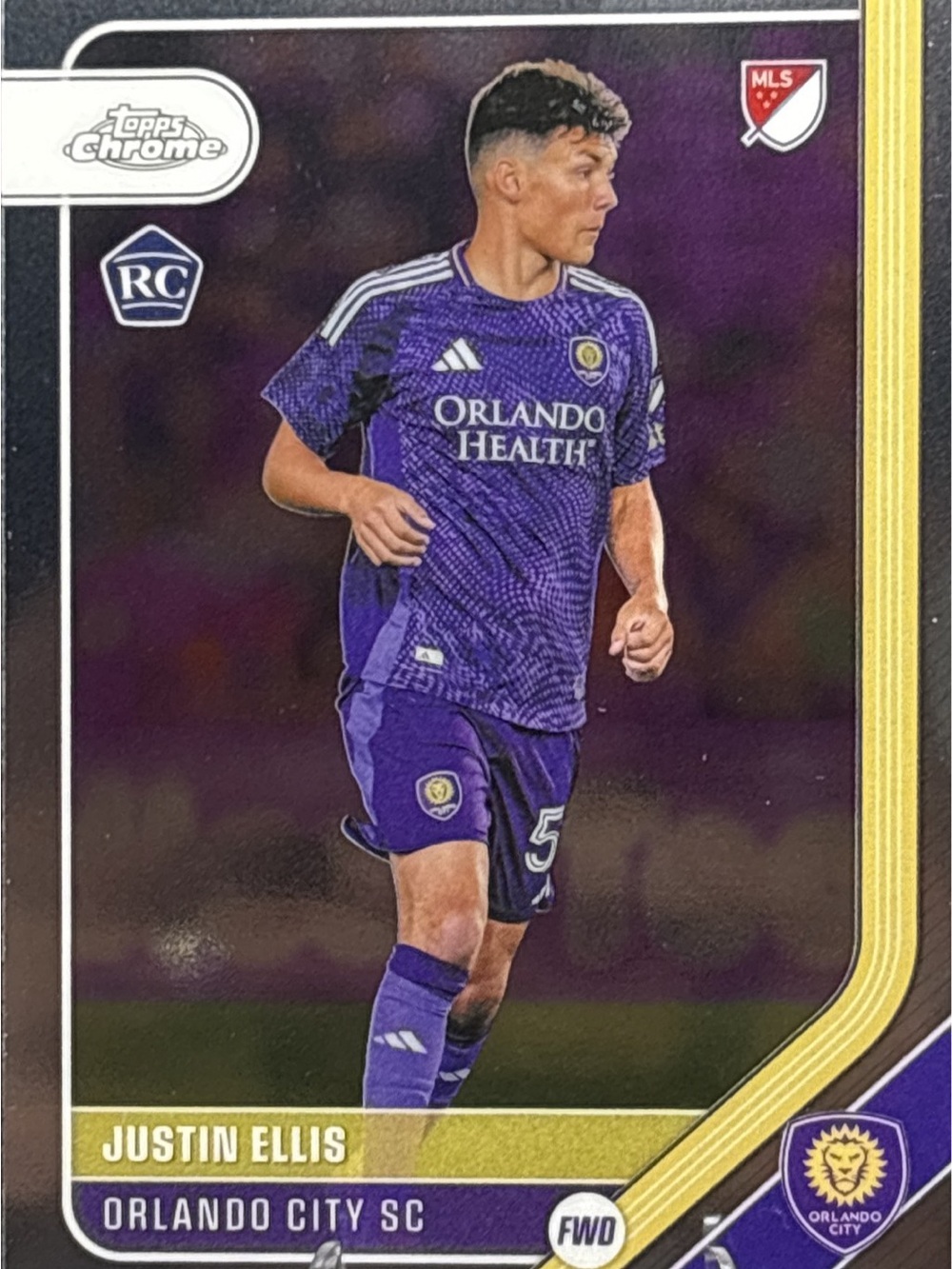 Topps Chrome Orlando City SC Justin Ellis Rookie Soccer Trading Card